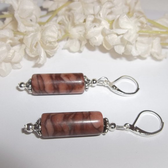Faux Jasper Gemstone Earrings Set Beaded Dangle Drop Fashion Jewelry Gift 7299 - Picture 4 of 6